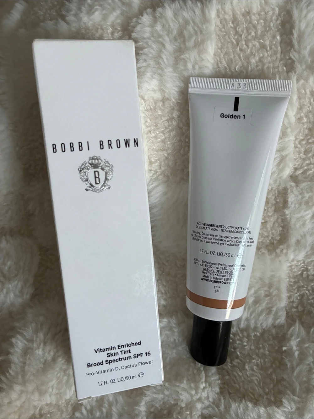 Bobbi Brown Vitamin Enriched Skin Tiny Broad Spectrum SPF 15, Golden 1, NEW NIP
